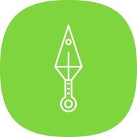 Kunai Line Curve Icon vector