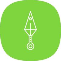 Kunai Line Curve Icon vector