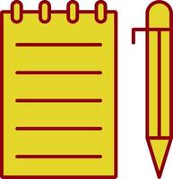 Notes Line Two Color Icon vector