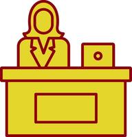 Secretary Line Two Color Icon vector