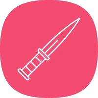 Dagger Line Curve Icon vector