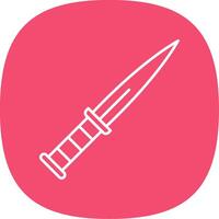 Dagger Line Curve Icon vector