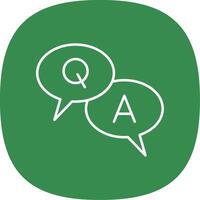 Question And Answer Line Curve Icon vector