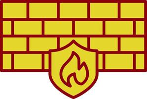 icono de dos colores de la línea de firewall vector