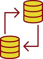 línea de transferencia de datos icono de dos colores vector