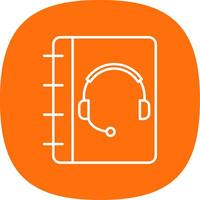 Notebook Support Line Curve Icon vector