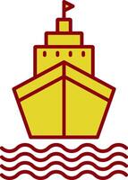 Ship Line Two Color Icon vector