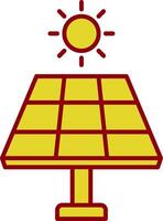 icono de dos colores de la línea del panel solar vector