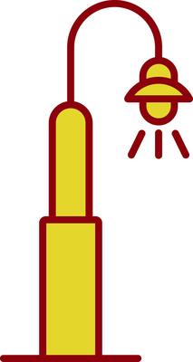 Street Light Line Two Color Icon