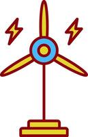 Eolic Turbine Line Two Color Icon vector