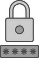 Security Pin Fillay Icon vector