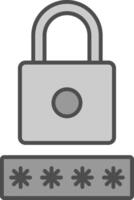 Security Pin Fillay Icon vector