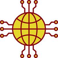 Network Line Two Color Icon vector