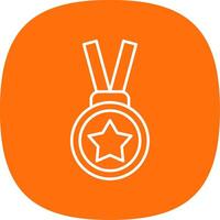 Gold Medal Line Curve Icon vector