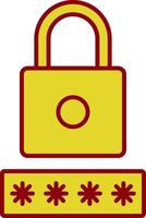 Security Pin Line Two Color Icon vector