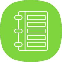 Diary Line Curve Icon vector