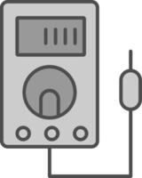 voltímetro línea circulo icono vector