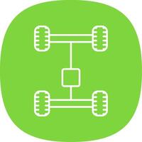 Axletree Line Curve Icon vector