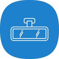 Rearview Line Curve Icon vector