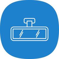 Rearview Line Curve Icon vector