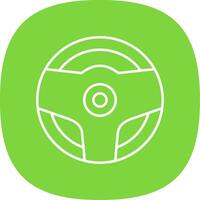 Steering Wheel Line Curve Icon vector