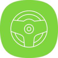 Steering Wheel Line Curve Icon vector