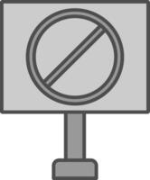 Forbidden Sign Line Two Color Icon vector