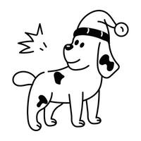 Trendy Christmas Dog vector