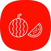 Watermelon Line Curve Icon vector