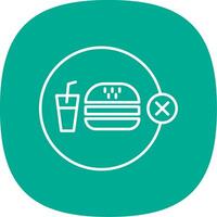 No Junk Food Line Curve Icon vector