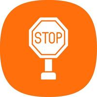 Stop Line Two Color Icon vector