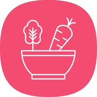 Salad Line Curve Icon vector