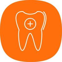 Tooth Line Curve Icon vector