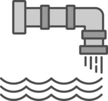 Water Pollution Fillay Icon vector