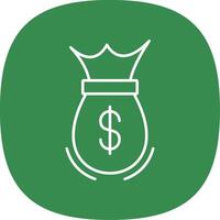 Money Bag Line Curve Icon vector