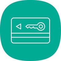 Key Card Line Curve Icon vector