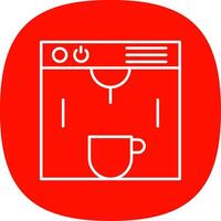 Coffe Maker Line Curve Icon vector