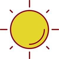 icono de dos colores de la línea del sol vector