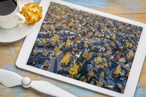 Fort Collins aerial view in fall scenery photo