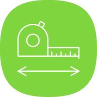 Measurement Line Curve Icon vector