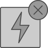 No Electricity Fillay Icon vector