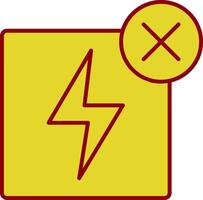 No Electricity Line Two Color Icon vector