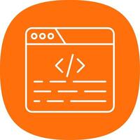 Coding Line Curve Icon vector