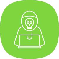 Data Phishing Line Curve Icon vector