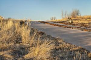 touring bicycle on a trail in Colorado foothills photo