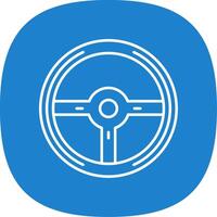 Steering Wheel Line Curve Icon vector