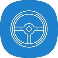 Steering Wheel Line Curve Icon vector