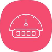 Tachometer Line Curve Icon vector