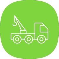 Tow Truck Line Curve Icon vector