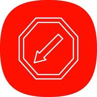 Keep Left Line Curve Icon vector